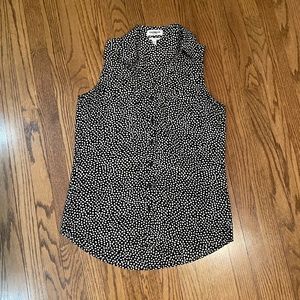 Express Portofino Sleeveless Polka Dot Top Small